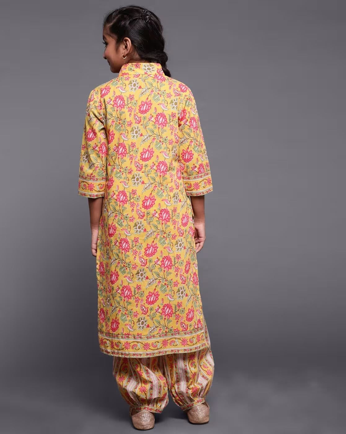Floral Kurta With Patiyala Bottom - 2 Pc Set