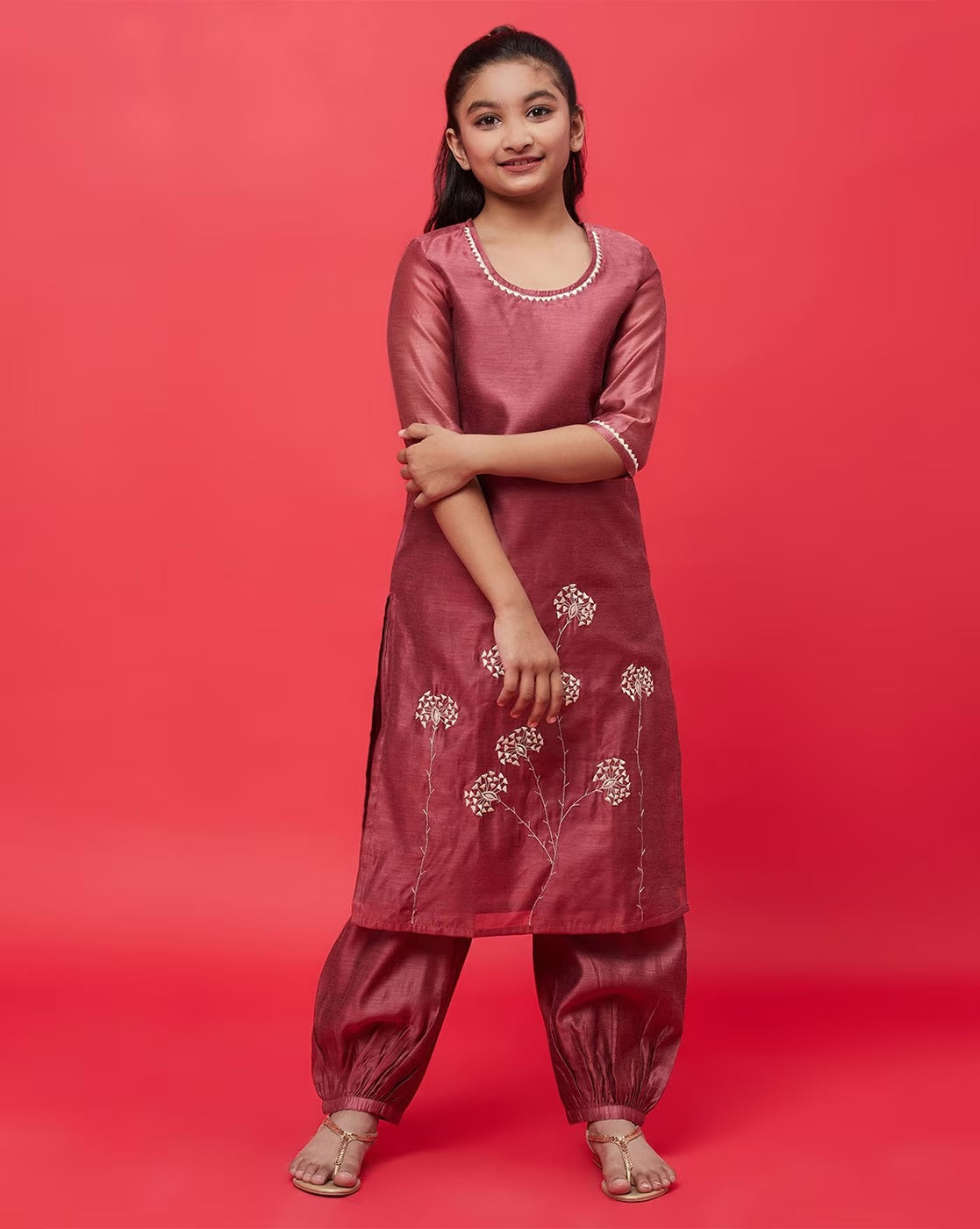 Embroidery Kurta with Bottom - 2 Pc Set