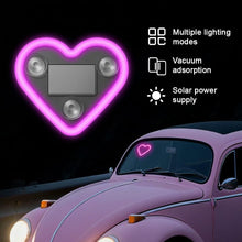 Load image into Gallery viewer, Heart Shaped Car Window Light with Suction Cups Solar Powered