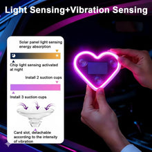 Load image into Gallery viewer, Heart Shaped Car Window Light with Suction Cups Solar Powered