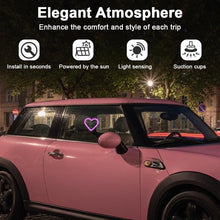 Load image into Gallery viewer, Heart Shaped Car Window Light with Suction Cups Solar Powered