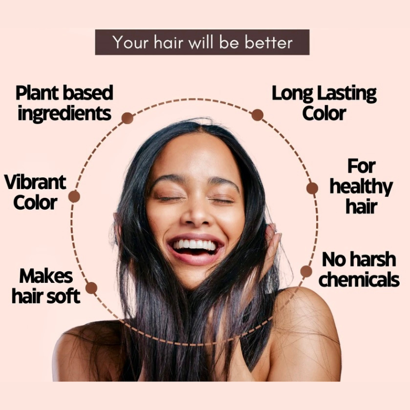 Bhuvika Natural Black Hair Dye Powder 15gm -Pack of 4