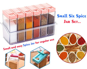 122 Plastic Spice Jars (6 pcs, 14x22x8cm, Multicolour)