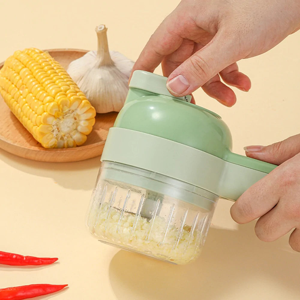 4 In 1 Multifunctional Electric Vegetable Chopper/Slicer Set
