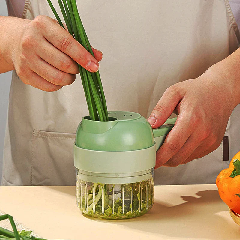 4 In 1 Multifunctional Electric Vegetable Chopper/Slicer Set