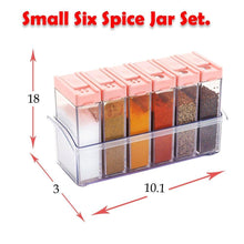 Load image into Gallery viewer, 122 Plastic Spice Jars (6 pcs, 14x22x8cm, Multicolour)
