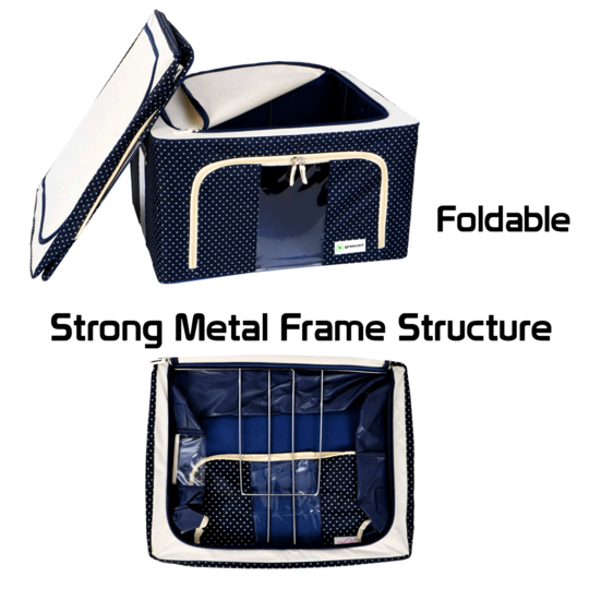 Fabric Storage Boxes™ - For Clothes, Sarees, Bed Sheets, Blanket 66 Litre (Buy 2 Get 1 Free)