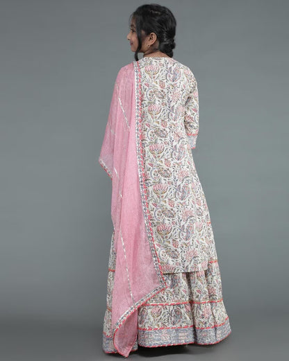 Floral Print Sharara - 3 Pcs Set