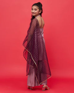 Designer Collection Kurta With Sharara Bottom - 3 Pc Set
