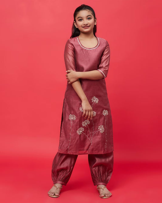 Embroidery Kurta with Bottom - 2 Pc Set