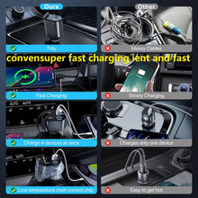 Load image into Gallery viewer, 4 in 1 Retractable cables 2 Type C and iOS Fast Charging Car Phone Charger™
