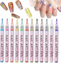 Load image into Gallery viewer, Magic Nail Art Pen® Set of 12 Colors - For Kids &amp; Women's
