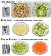 Load image into Gallery viewer, 4 in 1 Rotary Drum Vegetable Grater &amp; Slicer
