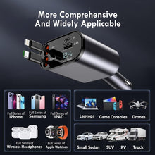 Load image into Gallery viewer, 4 in 1 Retractable cables 2 Type C and iOS Fast Charging Car Phone Charger™
