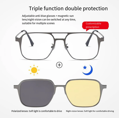 6 in 1 Clip on Magnetic Stylish Sunglasses