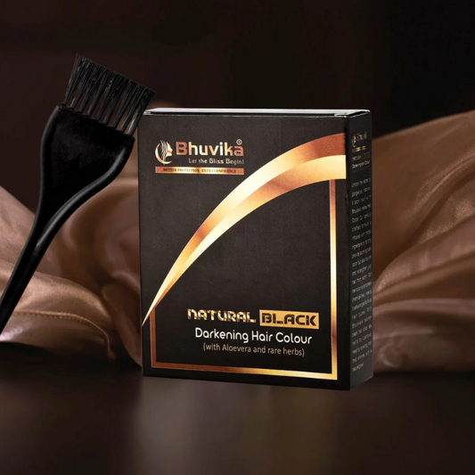 Bhuvika Natural Black Hair Dye Powder 15gm -Pack of 4