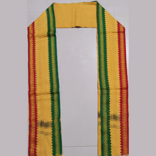 Load image into Gallery viewer, Ganga Jamuna Border Gamchas / Angavastram - 2Pcs Set (Yellow &amp; Khaki)
