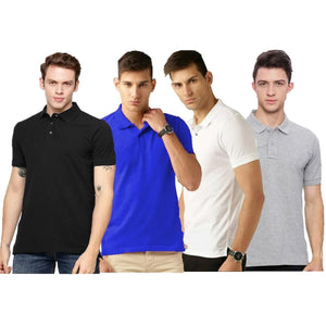 Joggers Park Pack of 4 Polo Matte T-Shirts For Mens