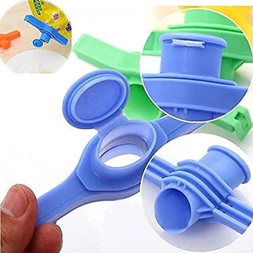Kitchen Food Clip Storage Seal and Pour Spill Proof Clips with Caps (Pack of 4)