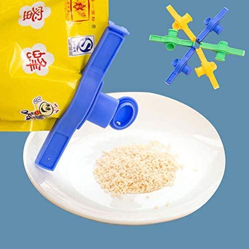 Kitchen Food Clip Storage Seal and Pour Spill Proof Clips with Caps (Pack of 4)
