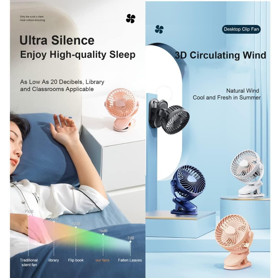 Stylish & Handy 3 Speeds Portable Desk Fan