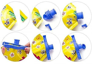 Kitchen Food Clip Storage Seal and Pour Spill Proof Clips with Caps (Pack of 4)