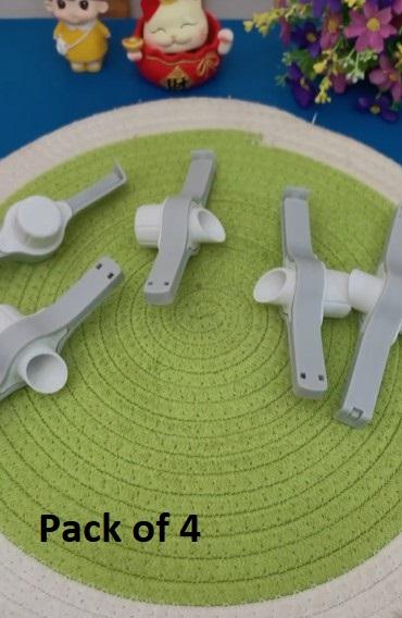 Kitchen Food Clip Storage Seal and Pour Spill Proof Clips with Caps (Pack of 4)