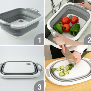 3 In 1 Multi-Functional Collapsible Cutting Board With Dish Tub™