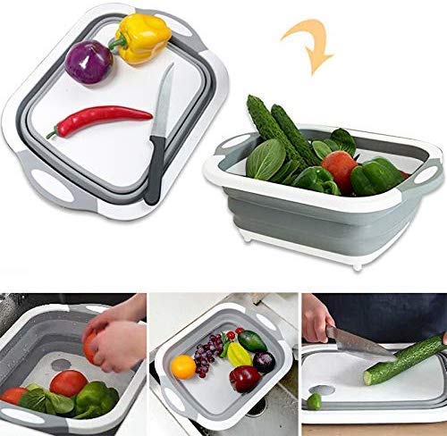 3 In 1 Multi-Functional Collapsible Cutting Board With Dish Tub™