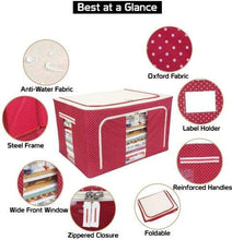 Load image into Gallery viewer, Fabric Storage Boxes™ - For Clothes, Sarees, Bed Sheets, Blanket 66 Litre (Buy 2 Get 1 Free)
